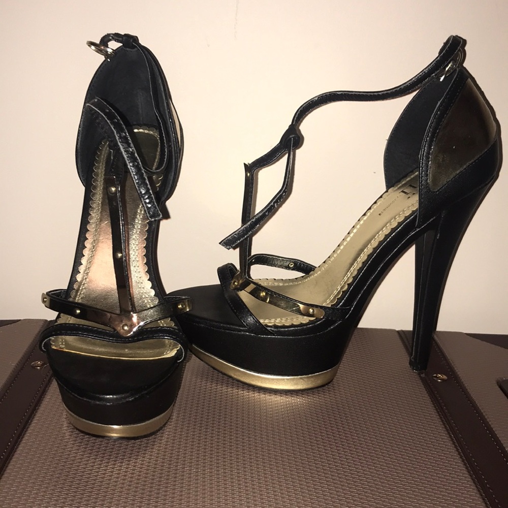 Black & Gold High Heels
